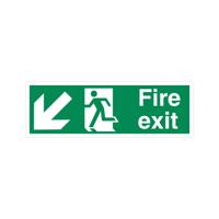 5 Star Fire Exit Run Man Arrow Down R Sign Vinyl 150x450 SP123SAV4515