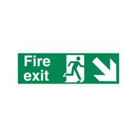 5 Star Fire Exit Run Man Arrow Down L Sign Vinyl 150x450 SP122SAV4515