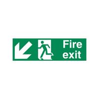5 Star Fire Exit Run Man Arrow Down L Sign Plas 150x450 VSP122SRP4515
