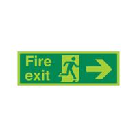 5 Star Fire Exit Run Man Arrow R Sign Plas 150x450 VPSP121SRP4515