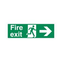5 Star Fire Exit Running Man Arrow R Sign Vinyl 150x450mm SP121SAV4515