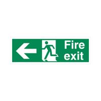 5 Star Fire Exit Run Man Arrow Left Sign Vinyl 150x450 SP120SAV4515