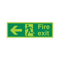 5 Star Fire Exit Run Man Arrow Left Sign Plas 150x450 VPSP120SRP4515