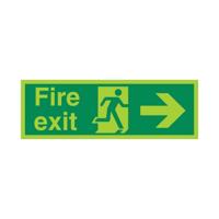 5 Star Fire Exit Run Man Arrow Left Sign Vinyl 150x450 VPSP121SAV4515