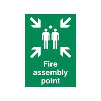 5 Star Fire Assembly Point Sign Rigid Plastic A2 VSP052BSRPA2