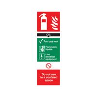 5 Star Carbon Dioxide Extinguisher Sign Vinyl 300x100mm VFF093SAV1030