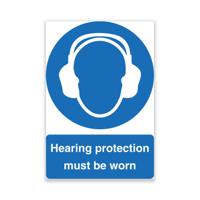 5 Star Hearing Protection Must Be Worn Sign Rigid Plas A4 VM002SRPA4