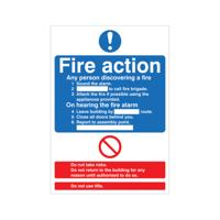 5 Star Fire Action Standard Sign SAVE Vinyl A4 VM431SAVA4
