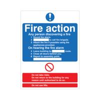 5 Star Fire Action Standard Sign SAVE Vinyl 300x250mm VM433SAV3025