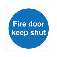 5 Star Fire Door Keep Shut Sign Vinyl 100x100 Pack of 5 M014SAV1010P5