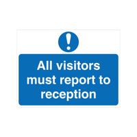 5 Star All Visitors Must Report To Reception Sign Plastic VM422SRP4560