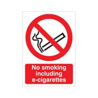 5 Star No Smoking Inc E-Cigarettes Sign Rigid Plastic A5 VSB019SRPA5