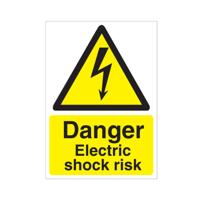 5 Star Danger Electric Shock Risk Sign SAVE Vinyl A5 VW413SAVA5