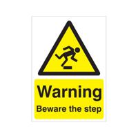 5 Star Warning Beware Of Step Sign Rigid Plastic A5 VW414SRPA5