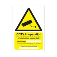 5 Star CCTV In Operation Data Protection Act Sign Vinyl A5 VW416SAVA5
