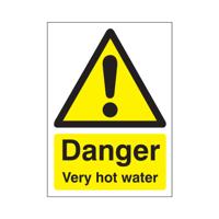 5 Star Danger Very Hot Water Sign SAVE Vinyl 70x50mm VW416SAV57