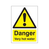5 Star Danger Very Hot Water Sign Rigid Plastic 70x50mm VW416SRP57