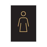 5 Star Female Toilet Sign Black/Gold Rigid Plas 150x105 VOF172BFB1015