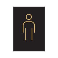 5 Star Male Toilet Sign Black/Gold Aluminium 150x105 VOF173BFB1015