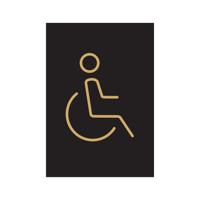 5 Star Disabled Toilet Sign Black/Gold Aluminium 150x105 VOF174BFB1015