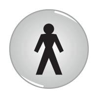 5 Star Man Symbol Sign Domed Resin 60mm Diameter CV002