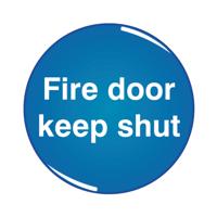 5 Star Fire Door Keep Shut Sign Domed Resin 60mm Diameter CV009
