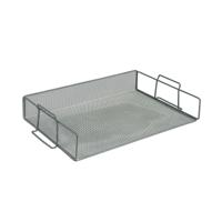 5 Star Office Mesh Letter Tray Scratch Resistant Stackable Side Load Landscape Foolscap Silver