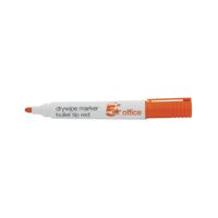 5 Star Office Drywipe Marker Xylene/Toluene-free Bullet Tip 3mm Line Red (Pack of 12)