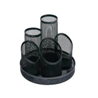 5 Star Office Desk Tidy Wire Mesh Scratch Resistant Non-Marking Base 5 Compartment Black
