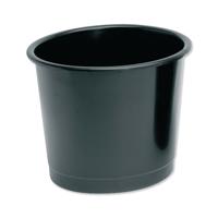 5 Star Office Waste Bin Polypropylene 14 Litre Capacity 304x254mm Black