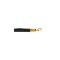 5 Star Economy Velour Rope Black 1.8m with Polished Brass Ends