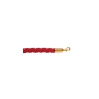 5 Star Braided Rope Red 1.8m with Polished Brass Ends