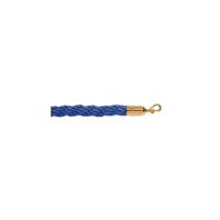 5 Star Braided Rope Blue 1.8m with Polished Brass Ends
