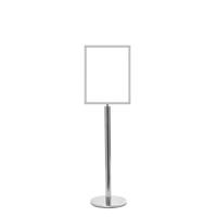 5 Star Sign Stands Polished Chrome Post with A3 Vertical Sign