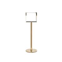 5 Star Sign Stands Polished Brass Post with A3 Horizontal Sign