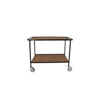 5 Star Mobile Shelf Trolley Wooden Shelves 1200x450x900mm FS644183