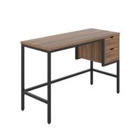 5 Star Varo Rectangular Desk with 2 Drawers Dark Walnut/Black FS646668