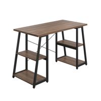 5 Star Strivo A/Frame Desk with Shelves Dark Walnut/Black FS646705