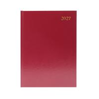 Desk Diary Day Per Page Appt A4 Burgundy 2027 KFA41ABG27
