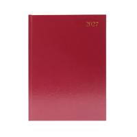 Desk Diary 2 Day Per Page A4 Burgundy 2027 KFA42BG27