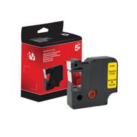 Five Star Non-OEM Replacement for Dymo 45018 Black on Yellow 12mm x 7m FS671601