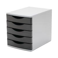 5 Star 5 Drawer Tower 300mm 5x60mm Black/Grey FS676765