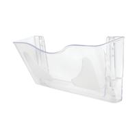 5 Star Wall Pocket Literature Holder with Wall Fixings A4 Landscape Crystal FS677401