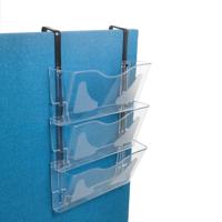 5 Star 3 Pocket Wall Literature Holder A4 Landscape with Wall Fixings and Hanging Bracket FS677467