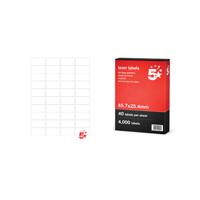 5 Star A4 Sheet Labels 45.7x25.4mm Pack of 4000 FS679681