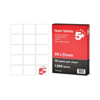 5 Star A4 Address and Parcel Labels 59x51mm Pack of 1500 FS679701