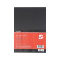 5 Star A4 Black Card 160gsm Pack of 50 FS680013