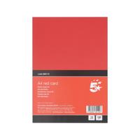 5 Star A4 Red Card x10 Cards 120 Cards in Total Pack of 12 FS680112
