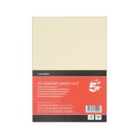 5 Star A4 Pastel Card x10 Cards 120 Cards in Total Pack of 12 FS680244
