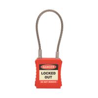 5 Star Safety Padlock with Wire Shackle Red FS712583